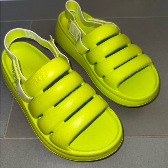 UGG Neon Lime Sandals - Picture 2 of 3